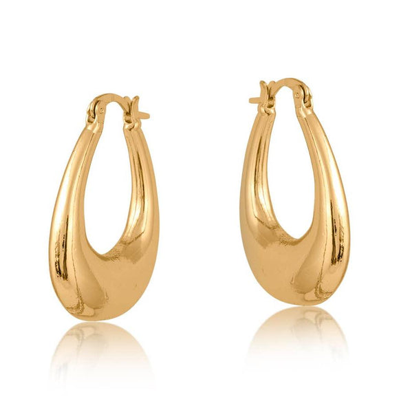 ELVIRA ORGANIC SHAPE OVAL EARRINGS: GOLD