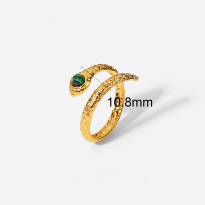 Adjustable Textured Snake Ring