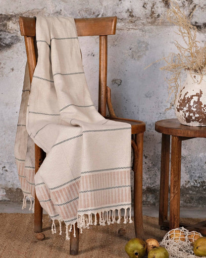 Large Bath Beach Peshtemal Towel - Dusty Rose