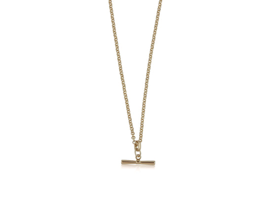 Gold  T-bar Chain Necklace