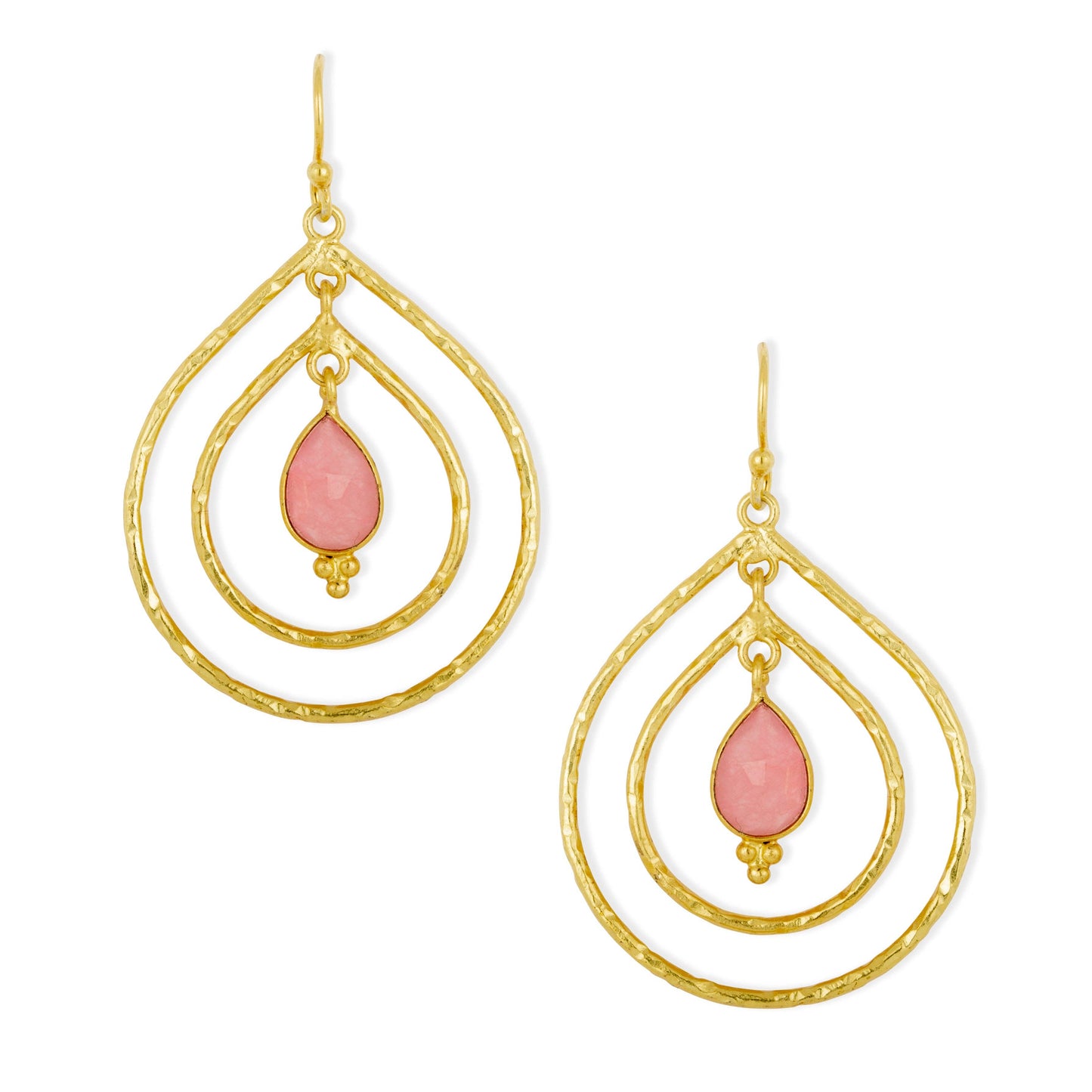 Double Hoop Earrings - Pink