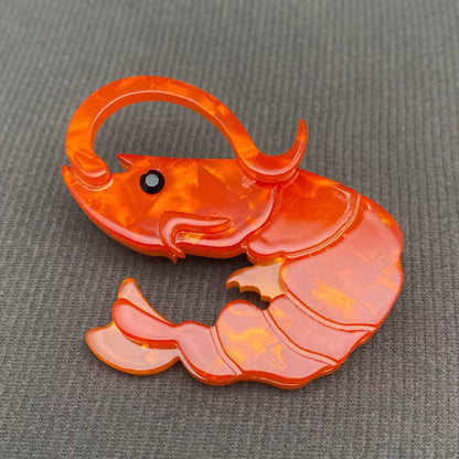 Acrylic Shrimp Brooch