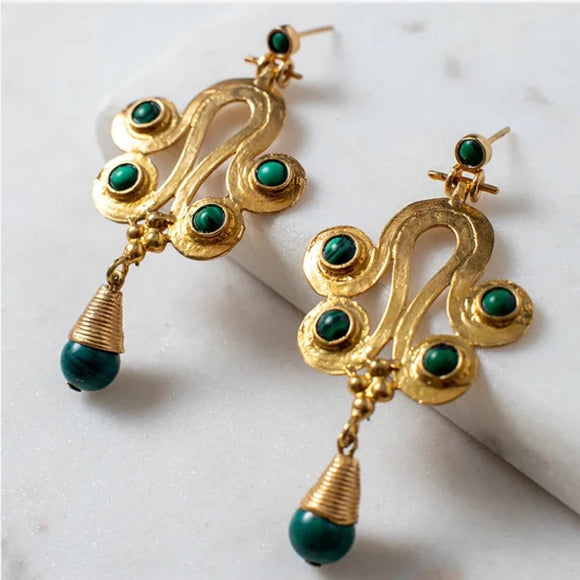 Boucles d'oreilles ottomanes en jade