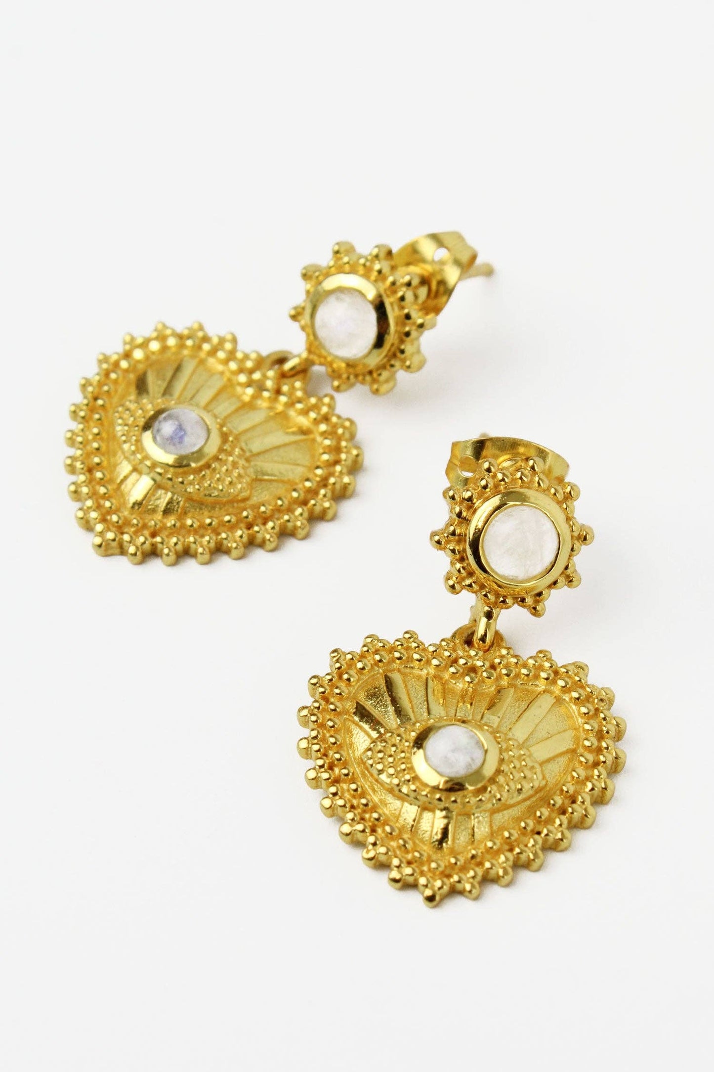 Crystal Quartz Heart Drop Earrings