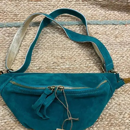 Suede Crossbody Bag - Teal