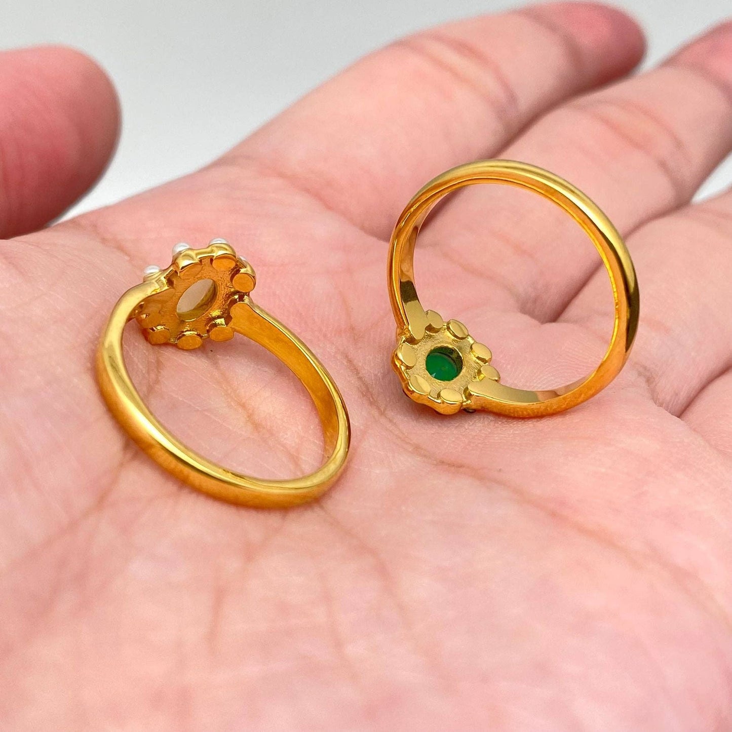 Vintage Inlaid  Gold Plated Ring