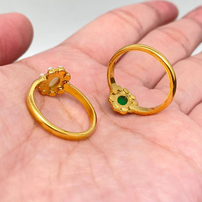 Vintage Inlaid  Gold Plated Ring