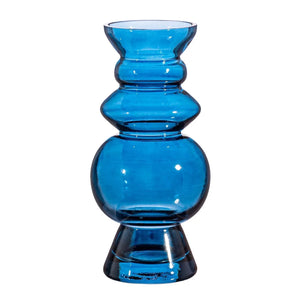 Vase en verre bleu