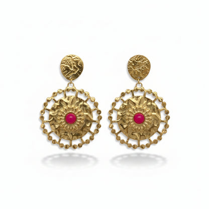 Hammer texture Sun Earrings