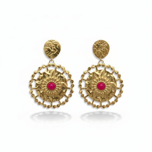 Hammer texture Sun Earrings
