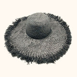 Sombrero de ala ancha deshilachado - Negro