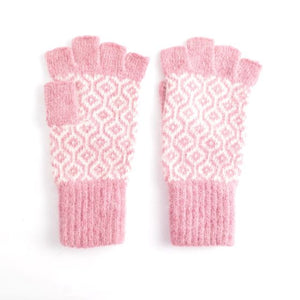 Guantes sin dedos con diseño de panal de abeja, color rosa