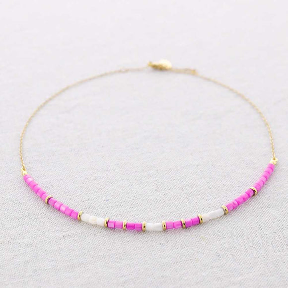 Pink and White Necklace