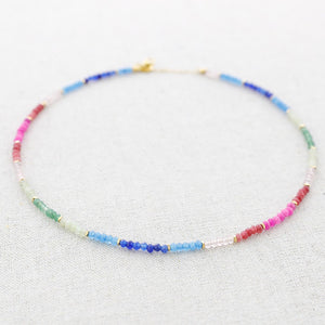 Delicate Bead Necklace/Bracelet - Rainbow