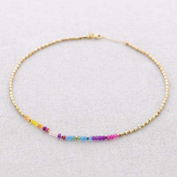 Gold and Rainbow necklace
