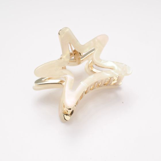 Star Hair Claw Clip - Cream