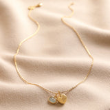 Gold Heart and Moonstone Necklace