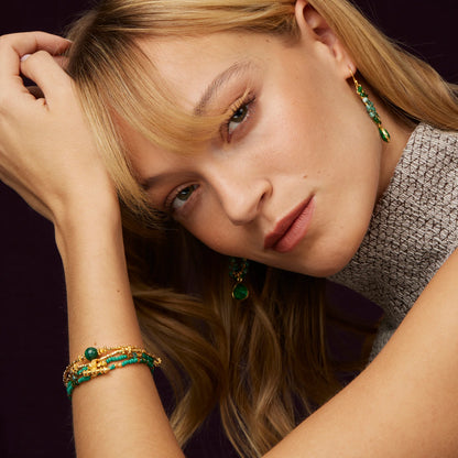 Beaded Bracelet Set Green