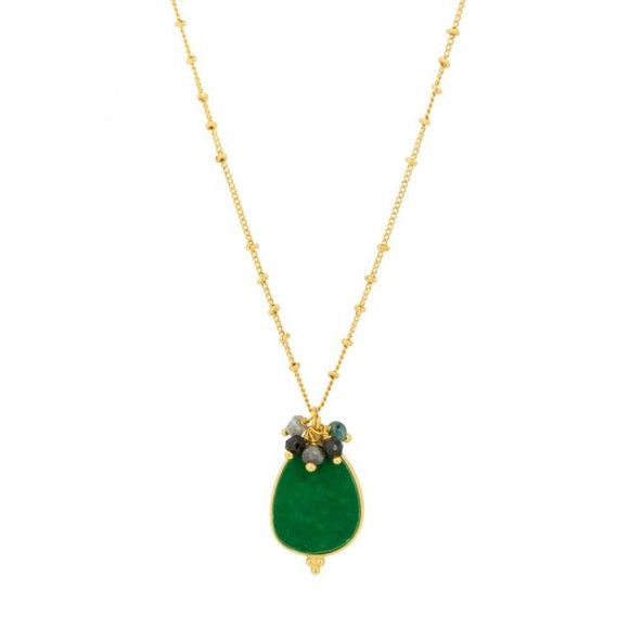 Green Stone charm Necklace