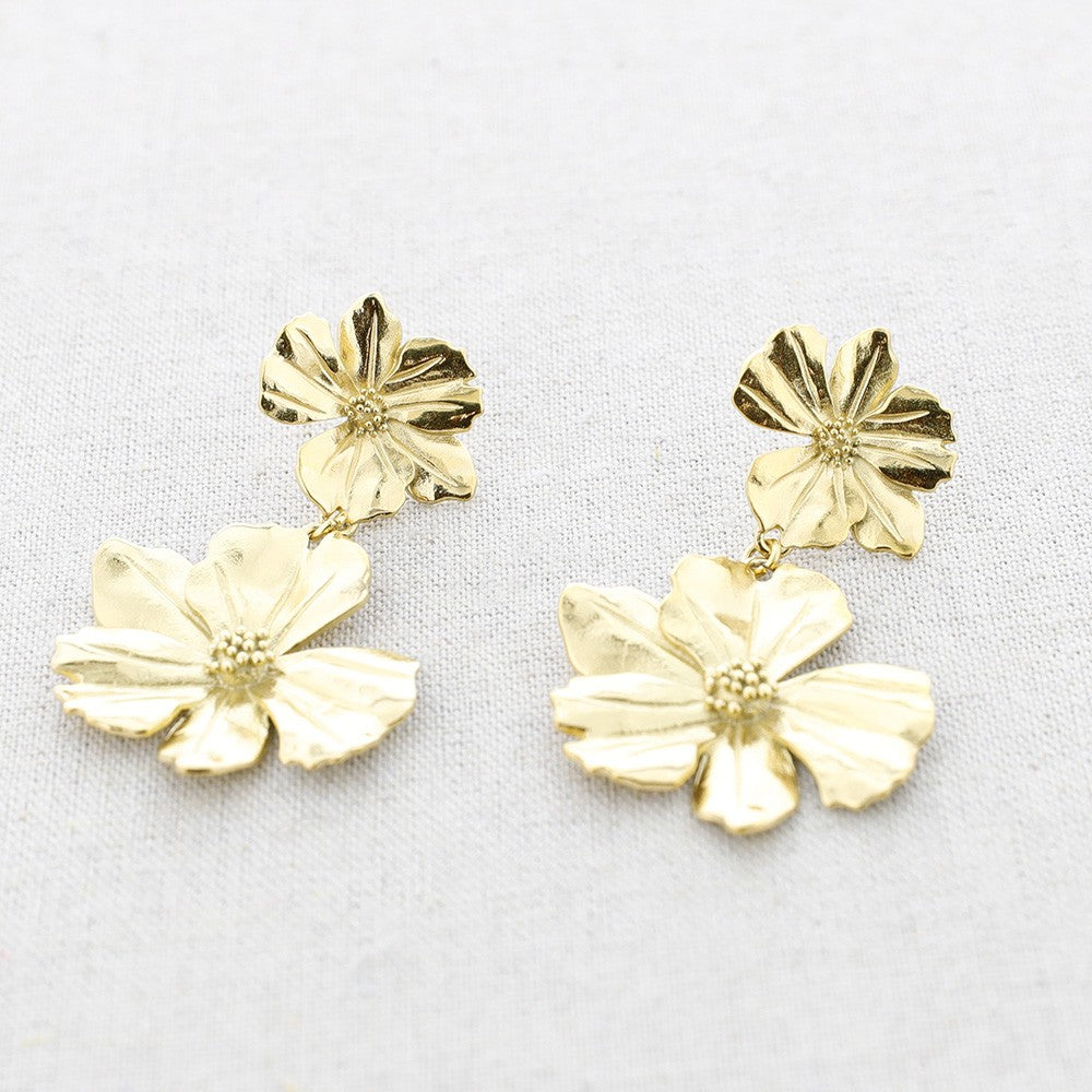 Pendientes de doble flor
