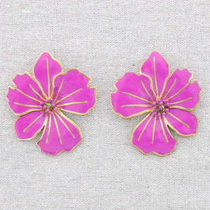 Boucles d'oreilles en émail rose