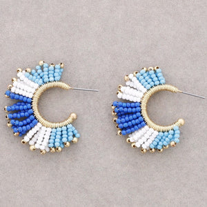 Boucles d'oreilles en perles bleues