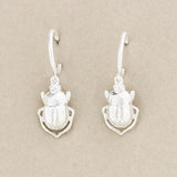 Beetle Hoop Earrings - Silver