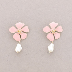 Pink Flower earrings
