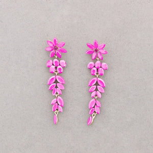 Boucles d'oreilles pendantes en cristal rose