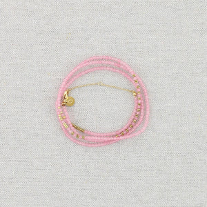 Fine Pink and Gold bead necklace