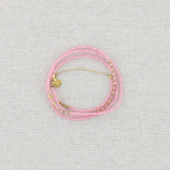 Fine Pink and Gold bead necklace
