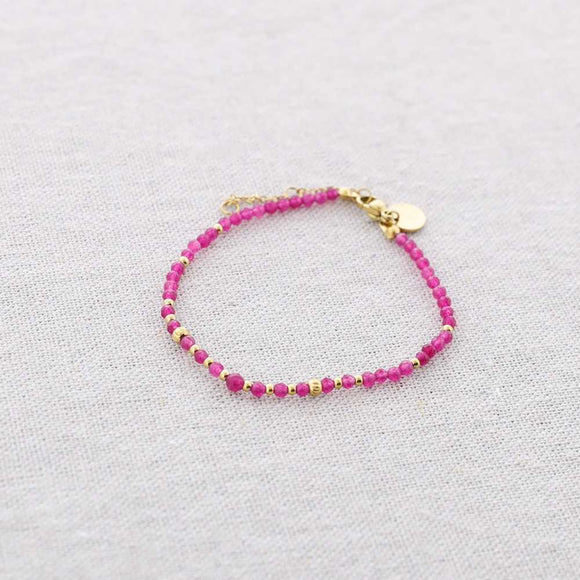 Pulsera de cuentas facetadas de color rosa