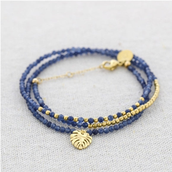 Delicate Bead Necklace/Bracelet - Blue