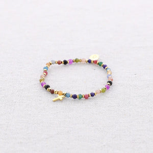 Faceted beaded bracelet - Multi colours