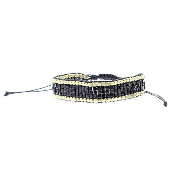 Black and Gold bead bracelet