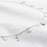 Star and Moon Necklace - Silver