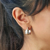 Hammered Hoop Earrings - Silver
