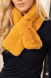 Short faux fur scarf - Mustard
