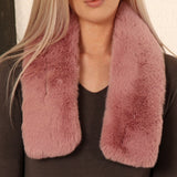 Short faux fur scarf - Dusty Pink