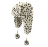Kids Hat - Snow Leopard Faux Fur