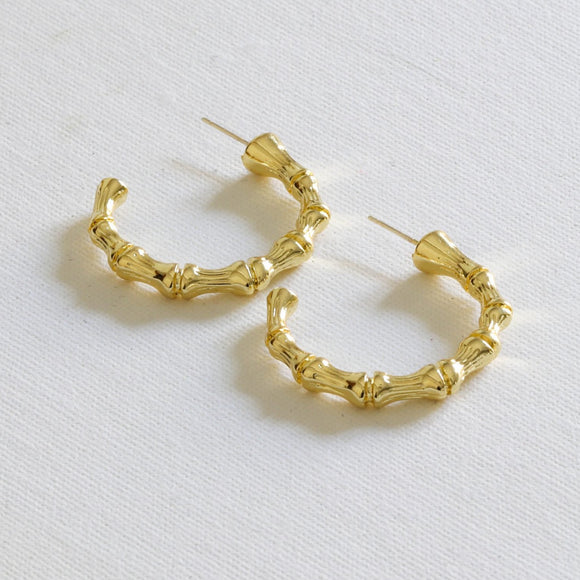 Bamboo Hoops - Gold
