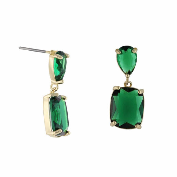 Emerald drop costume earrings