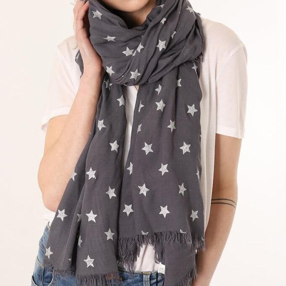 Soft Scarf with glitter stars in different colour ways