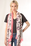 Supersoft Grey & Pink Giant animal scarf