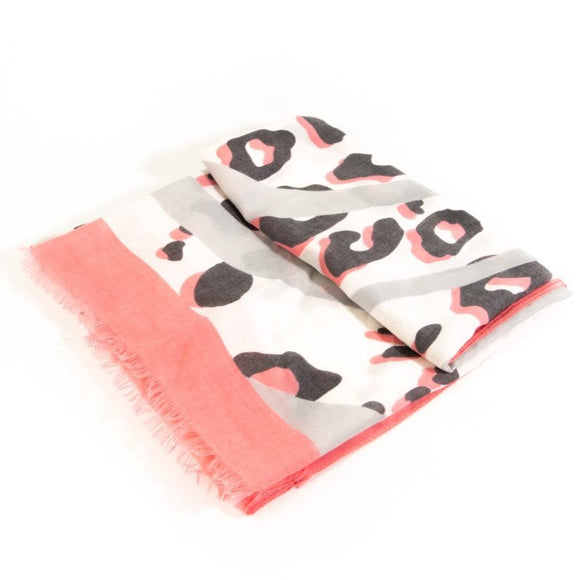 Supersoft Grey & Pink Giant animal scarf