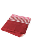 Red and pinks striped scarf