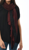 Black and Burgundy checked scarf