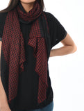 Black and Burgundy checked scarf
