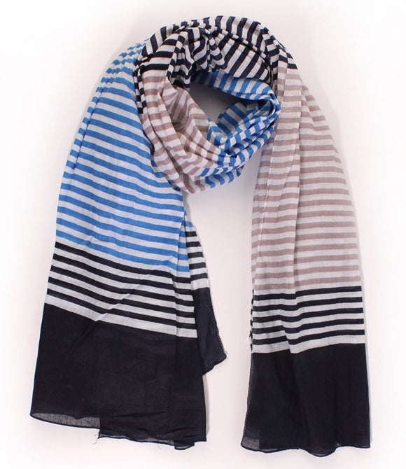 Striped scarf - Blues