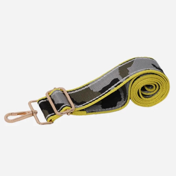 Wide Bag strap - Camo with Yellow